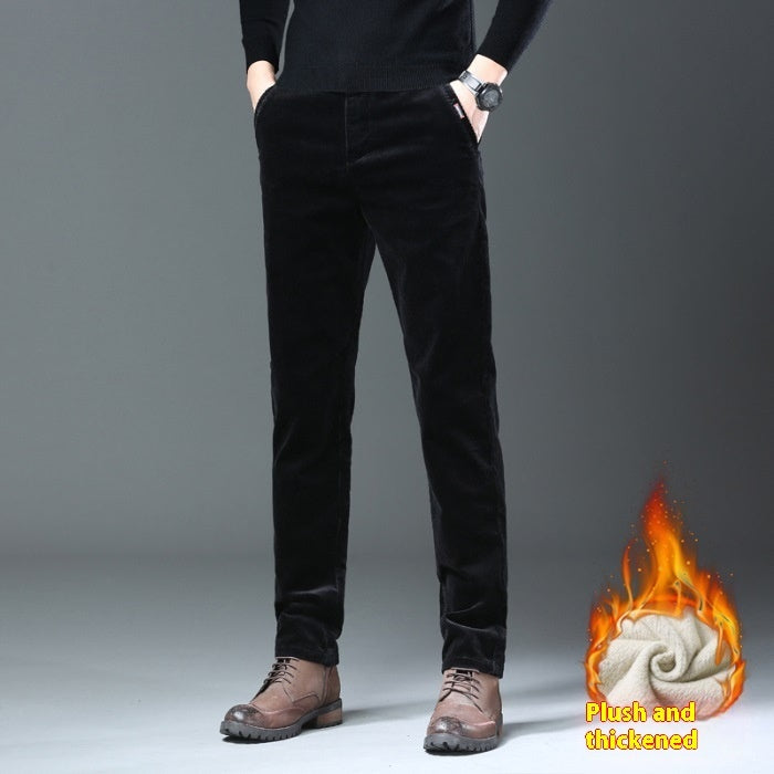 Corduroy Casual Slim-fitting Straight Pants