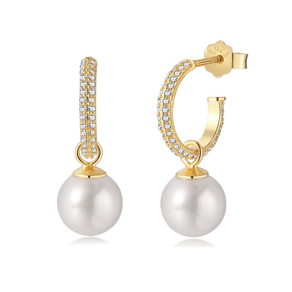 Korean Style Ins Sterling Silver Special Interest Light Luxury Pearl Earrings