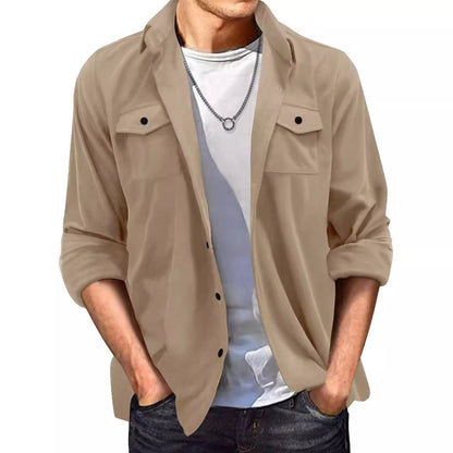 Spring And Autumn Men's Lapel Casual European And American Style Suede Jacket