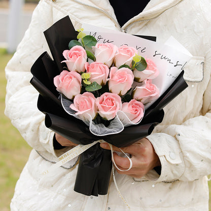 Finished Bouquet Soap Flower Rose Gift