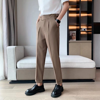 Men's High-waisted Trousers Draping Spring And Autumn High-grade Straight Pants