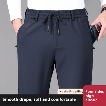 Business Men's Pants Autumn And Winter Elastic Waist Straight