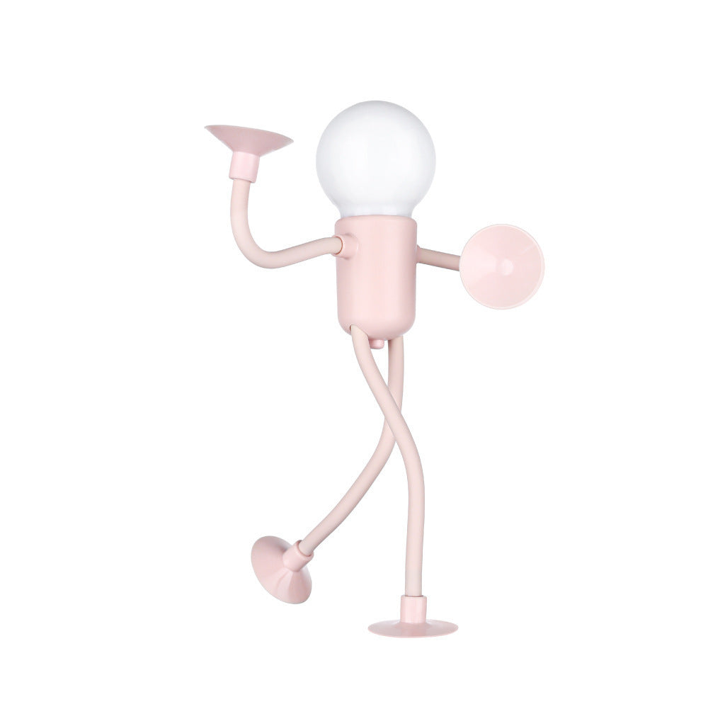 Changeable Shape Funny Sportsman Night Light Versatile Lamp Creative Funny Quirky Button Battery Desk Lamp Ornament Vacuum Suction