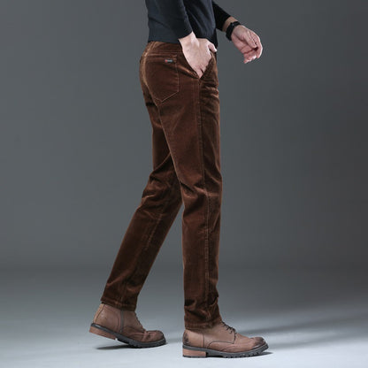 Corduroy Casual Slim-fitting Straight Pants