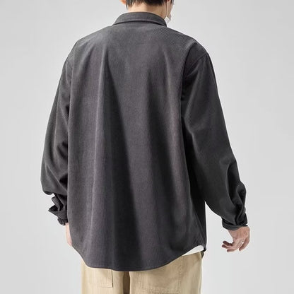 Autumn Draping Long-sleeved Shirt For Men Plus Size Loose