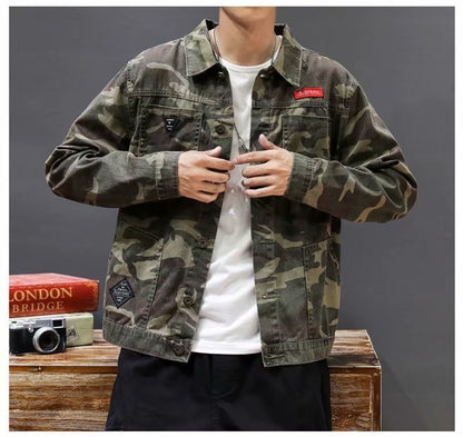 Men's Fashion Camouflage Polo Collar Jacket