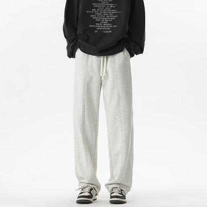 Autumn And Winter Fleece-lined Baggy Straight Trousers