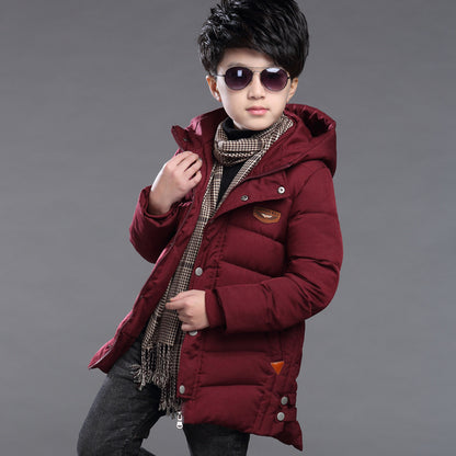 Boy's hooded padded padded jacket