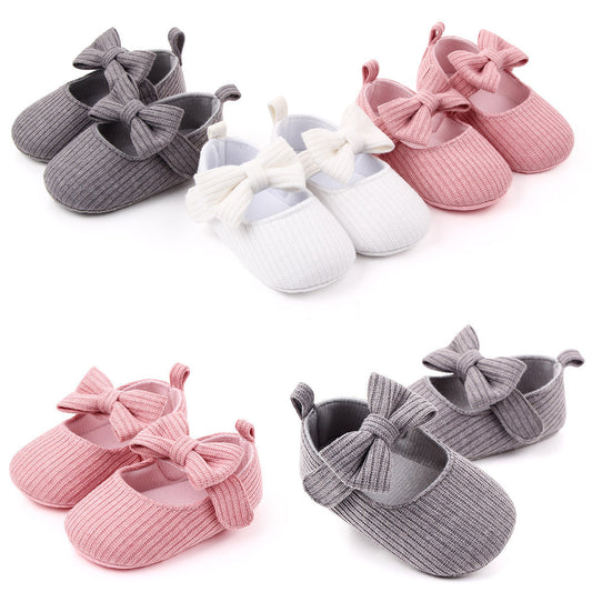 Bowknot Wollstrick Babyschuhe Mokassins Prinzessin Schuhe Babyschuhe