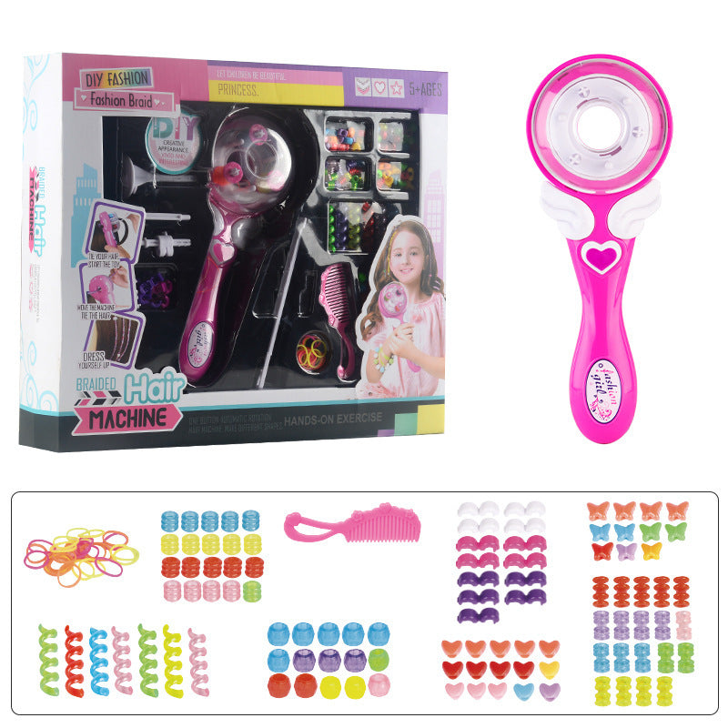 Girls Electric Automatic Hair Braid DIY Stylish Braiding Hairstyle Tool Twist Braider Machine Weave Roller Pretend Kids Toys