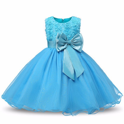 Prinzessin Blumenmädchen Kleid Sommer Tutu Hochzeit Geburtstag Party Kleider