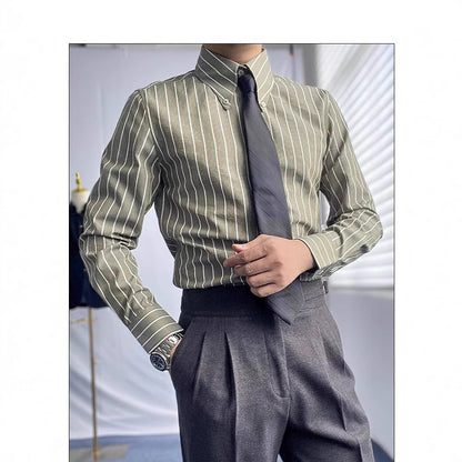 Japanese-style Retro Long Sleeve Striped All-matching Shirt