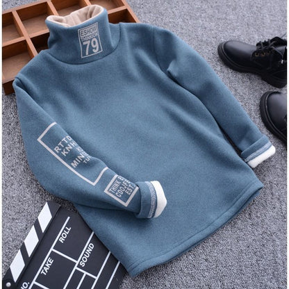 Winter Long-sleeved T-shirt Children High Neck Sweater