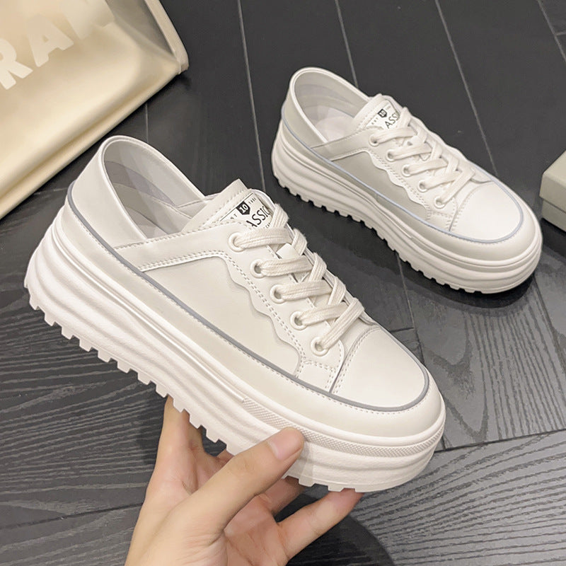 Casual Leather Platform Student Low-top Shoes