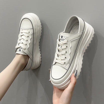 Casual Leather Platform Student Low-top Shoes