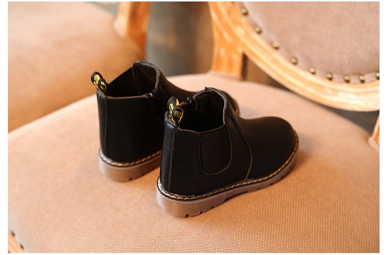 autumn and winter children's shoes short boots boys' leather boots girls Europe and the United States big children's boots single boots