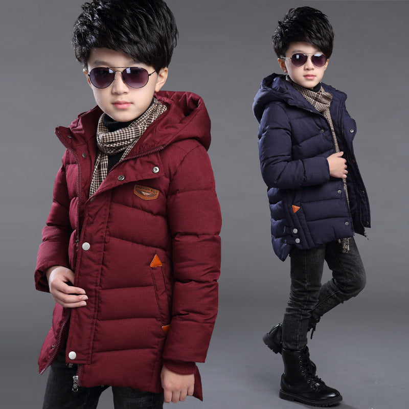 Boy's hooded padded padded jacket