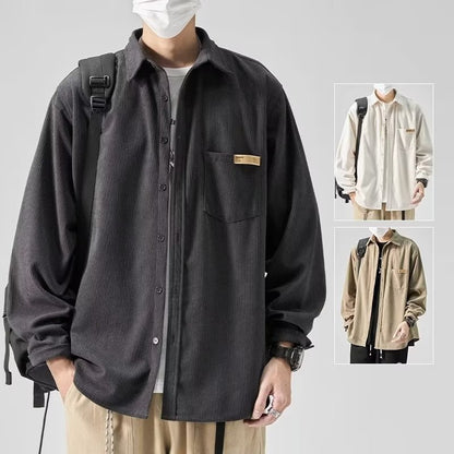 Autumn Draping Long-sleeved Shirt For Men Plus Size Loose