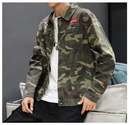 Men's Fashion Camouflage Polo Collar Jacket