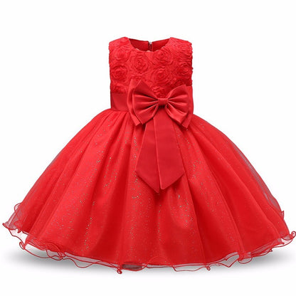 Prinzessin Blumenmädchen Kleid Sommer Tutu Hochzeit Geburtstag Party Kleider