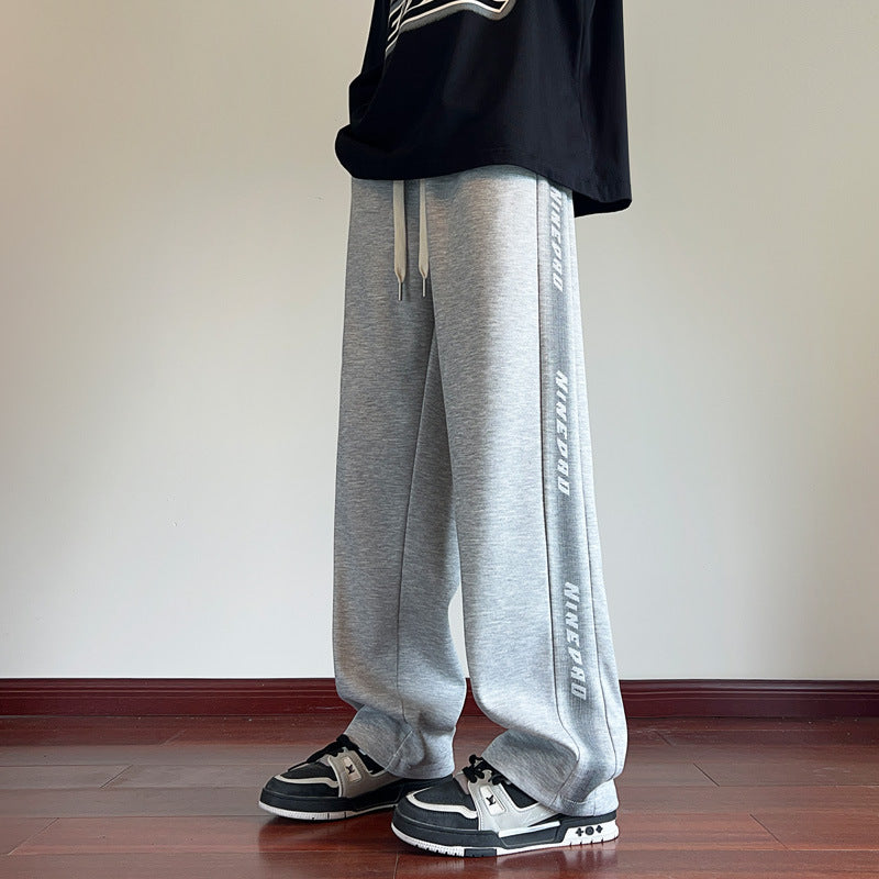 American Gray Sweatpants Men's Spring And Autumn Fleece Casual Pants