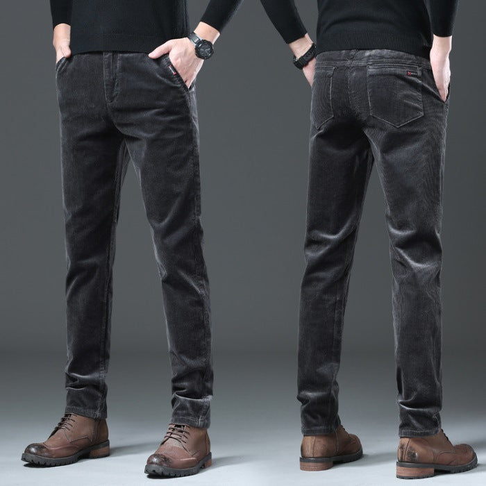 Corduroy Casual Slim-fitting Straight Pants