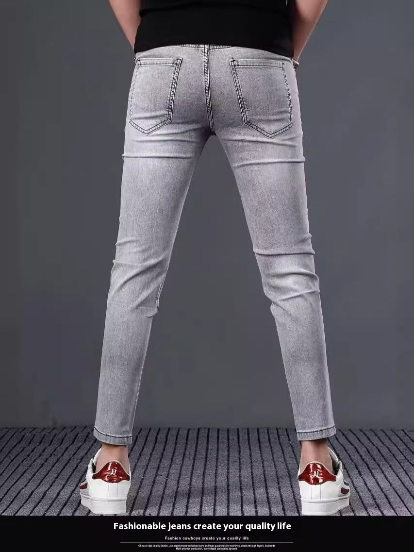 Stretch Slim Fit Elastische Knöchellange Hose Röhrenhose Frühlings- und Sommerjeans