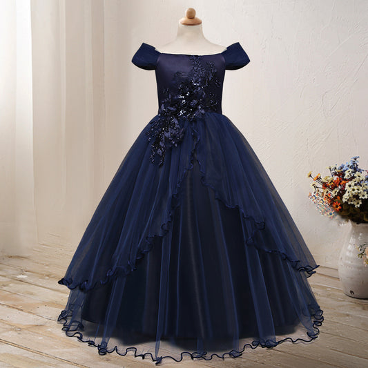 Einschultriges Prinzessinnen-Blumenkleid-Kostüm