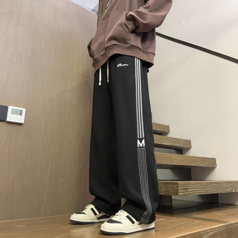 Fashion Brand Handsome Loose Straight Casual Sweatpants