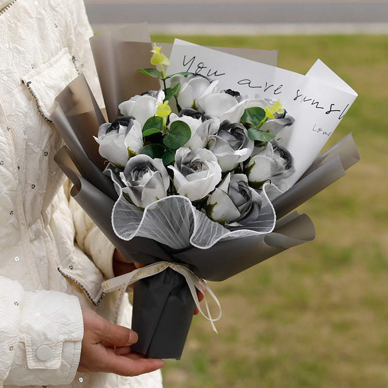 Finished Bouquet Soap Flower Rose Gift