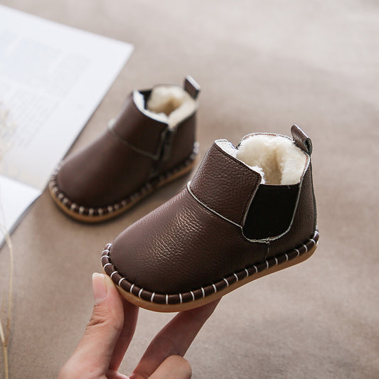 Winter Leather Baby Cotton Shoes Soft Sole