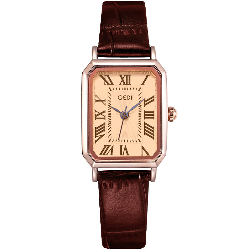 Women's Retro Elegant Waterproof Belt Small Square Watch