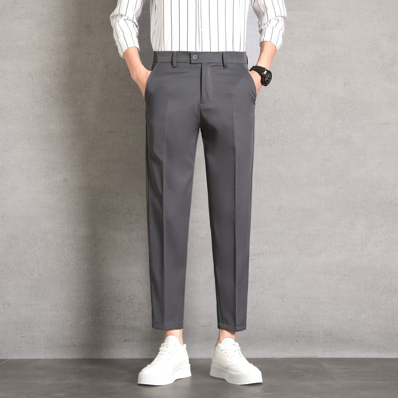 Men's High-waisted Trousers Draping Spring And Autumn High-grade Straight Pants