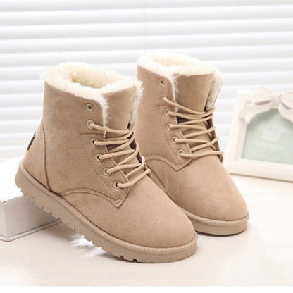 Women's Snow Boots Short Warm Flat Heel Shoes