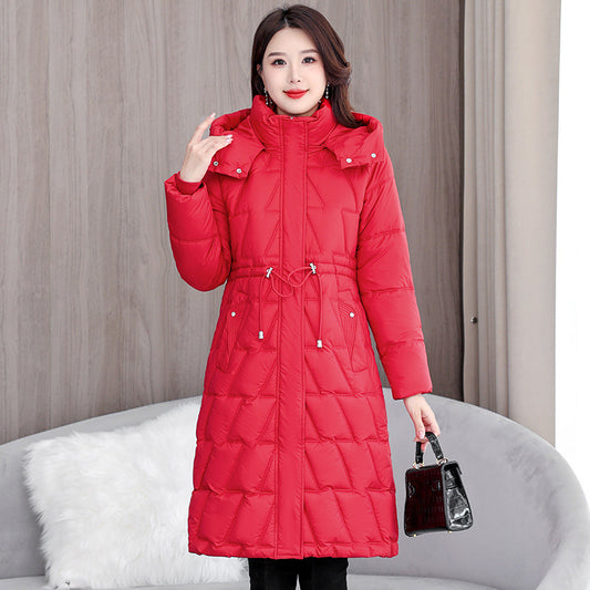 Mid-length Slim Fit Plus Size Cotton-padded Coat For Women Winter New