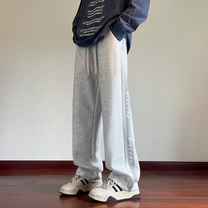 American Gray Sweatpants Men's Spring And Autumn Fleece Casual Pants