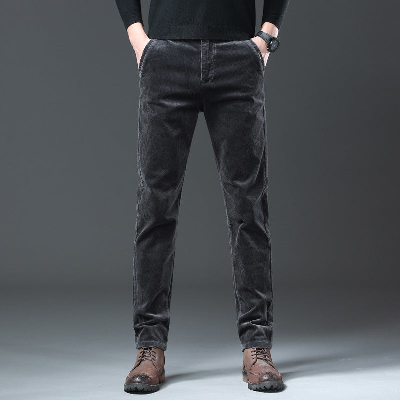 Corduroy Casual Slim-fitting Straight Pants