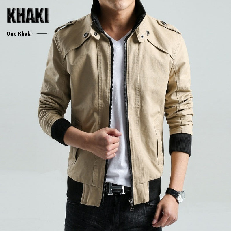 Men's Stand Collar Jacket Autumn And Winter Leisure Coat