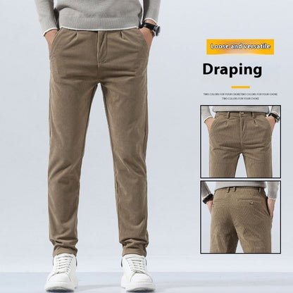 Corduroy Men's Casual Pants Straight Slim Fit