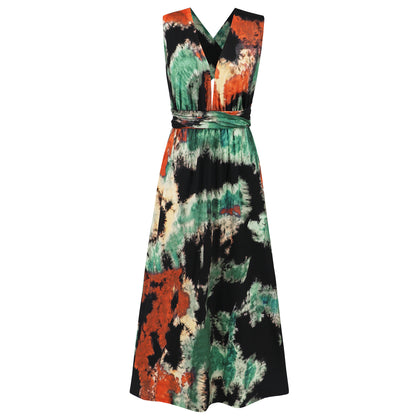 Tie-Dye Sling Rückenfreies Kleid Damen Riemen