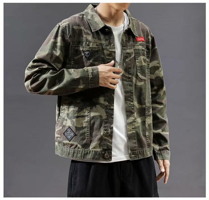 Men's Fashion Camouflage Polo Collar Jacket