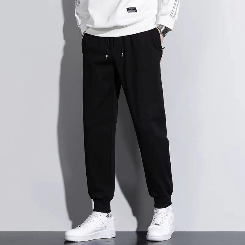 Straight Black Loose Casual Knitted Sports Pants