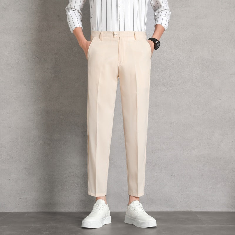 Men's High-waisted Trousers Draping Spring And Autumn High-grade Straight Pants