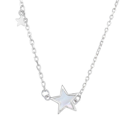 S925 Silver Shell Five-pointed Star Necklace Female Korean Style