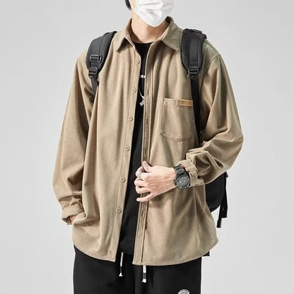 Autumn Draping Long-sleeved Shirt For Men Plus Size Loose