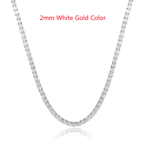 S925 Silver 4 Claw 2mm4mm Zircon Tennis Necklace Necklace