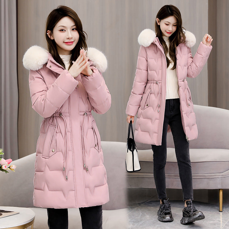 Cotton Coat Slim Fit Fur Collar Thickened