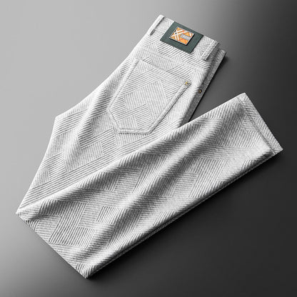 Autumn And Winter Jacquard Casual Pants For Men