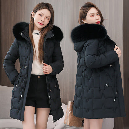 Cotton Coat Slim Fit Fur Collar Thickened