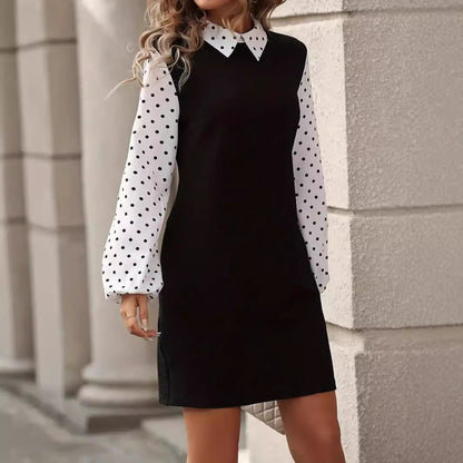 Women's Fashion Stitching Long Sleeve Dress